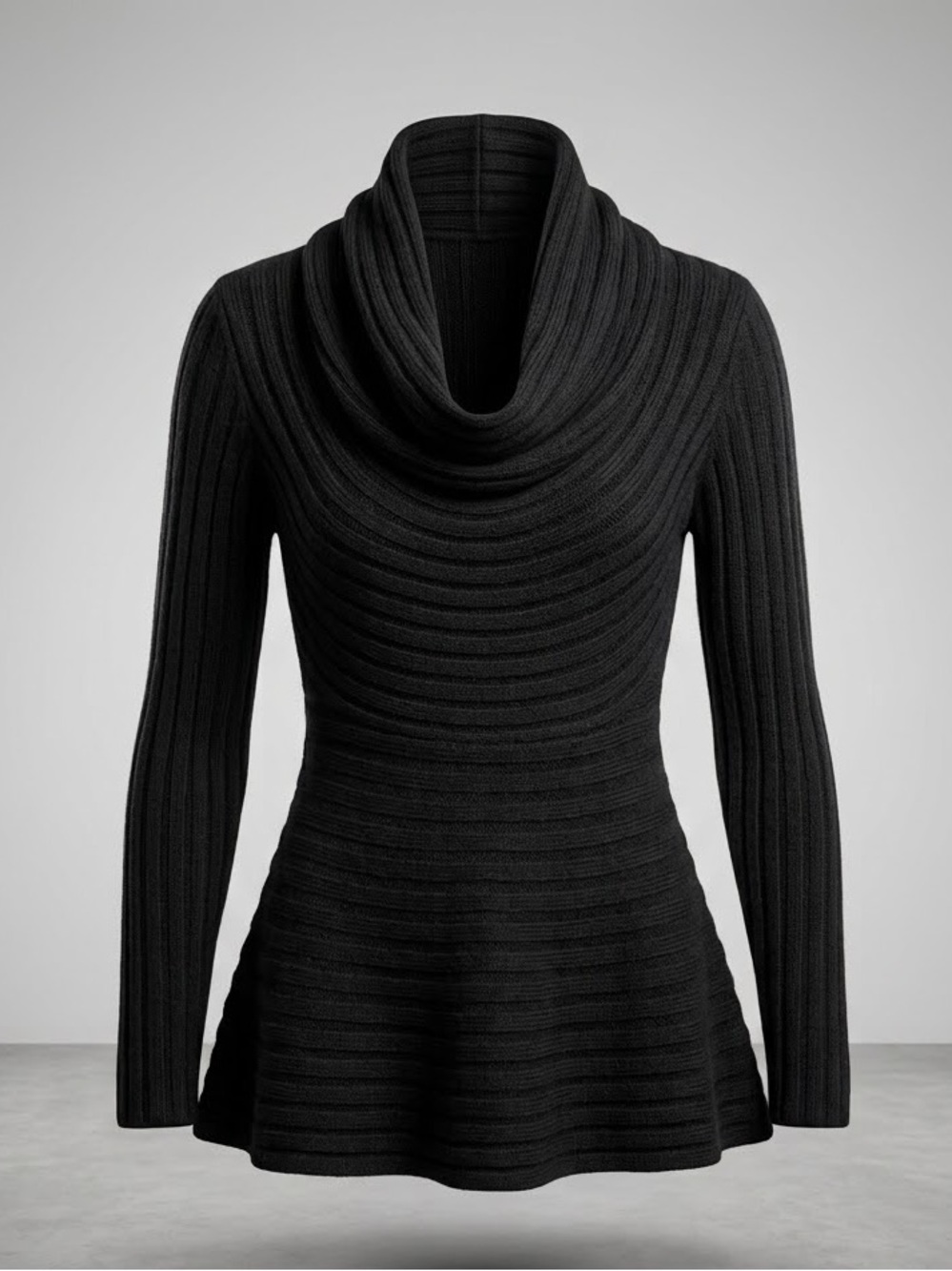 Bruno Manetti Italian Merino Wool Cowl Neck Pullover Ribbed Sweater Size Small
